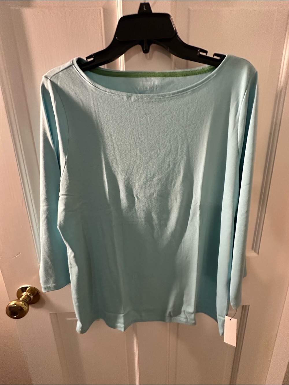 Light Blue Women’s Boatneck Long Sleeve Top